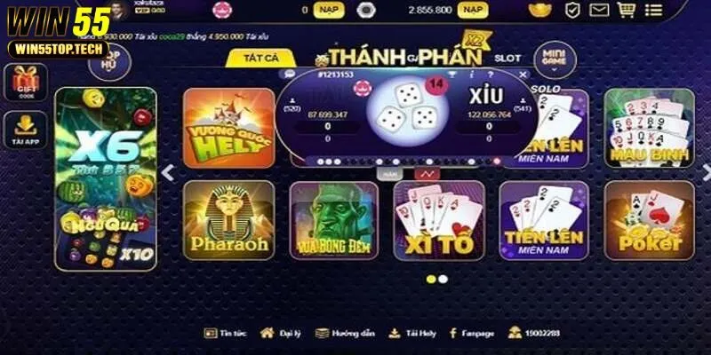 Khám phá sảnh game bài đình đám, thưởng lớn tại nhà cái WIN55